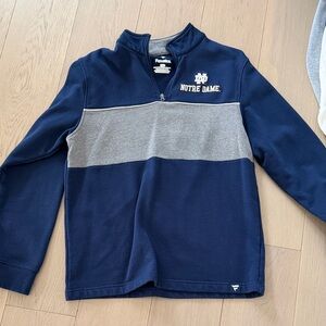 Fanatics Kids Navy and Gray Notre Dame Quarter-Zip
